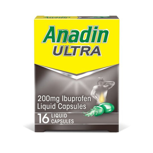 Anadin Ultra 200mg Ibuprofen - 16 Liquid Capsules