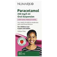 Paracetamol 250mg/5ml Oral Suspension 6 Plus 80ml (A)