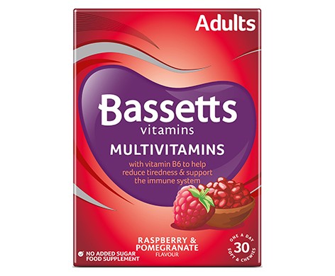 Bassetts Adult Multivitamins Raspberry & Pomegranate Flavour - 30 Tablets