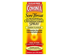 Covonia Sore Throat 0.2/0.05%w/v Oromucosal Spray Lemon Flavour