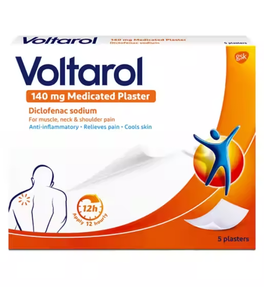 Voltaro Voltarol Pain Relief Medicated Plaster 140mg 5 Patches