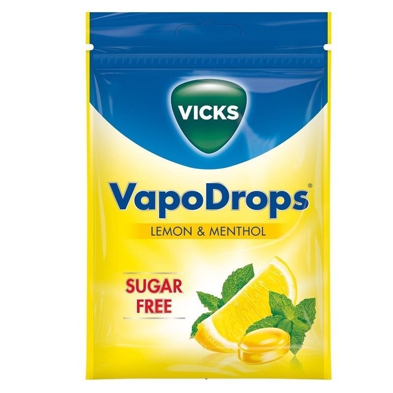 VICKS VapoDrops sugar free vegan lozenges with lemon - 72G